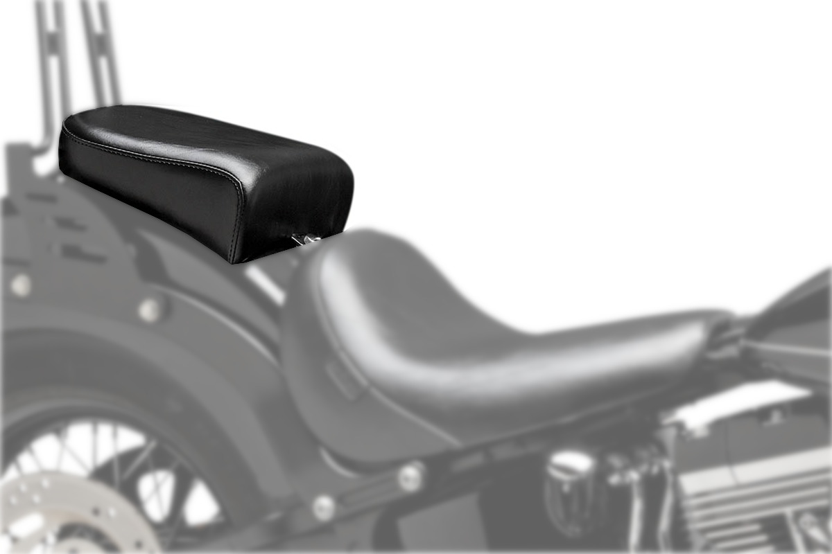 Bare Bones Smooth Vinyl Pillion Pad - Black - For 11-15 Harley FLS FXS - Click Image to Close