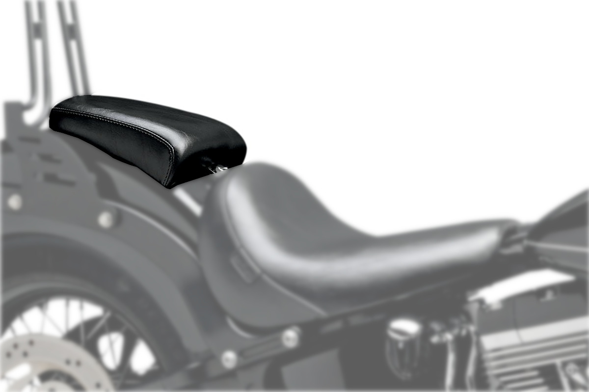 Bare Bones Smooth Vinyl Pillion Pad - Black - For 11-15 Harley FLS FXS - Click Image to Close