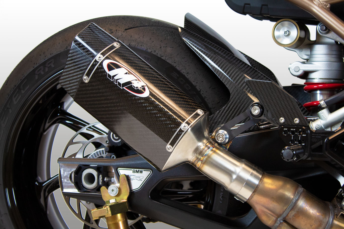 Tech1 Carbon Fiber Slip On Exhaust - For 20-23 BMW S1000RR - Click Image to Close