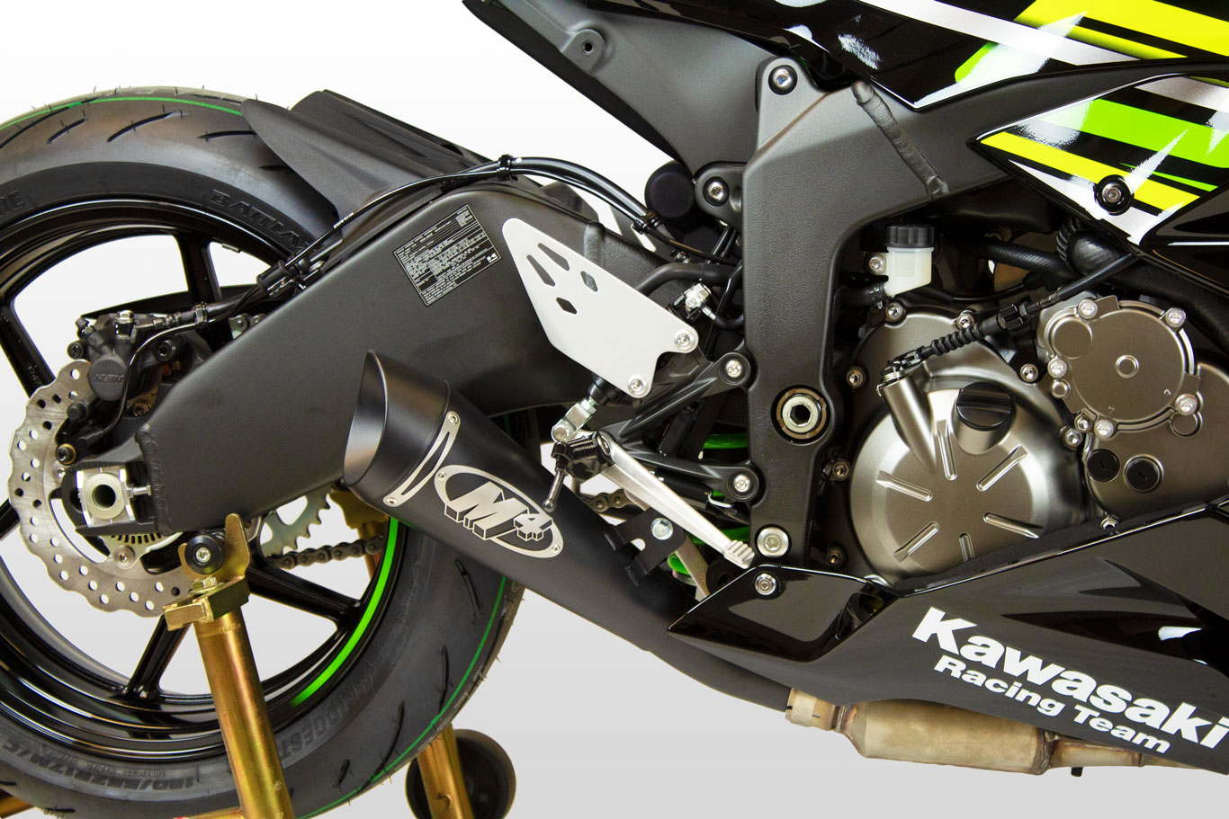 Black GP19 Slip On Exhaust - For 09-25 Kawasaki ZX6R - Click Image to Close