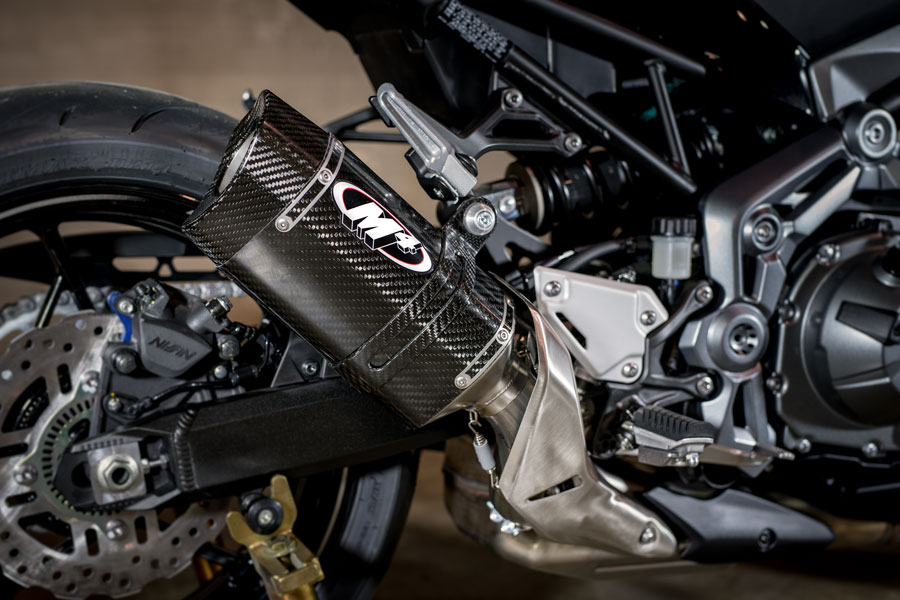 Carbon Fiber Slip On Exhaust - For 17-23 Kawasaki Z900 - Click Image to Close