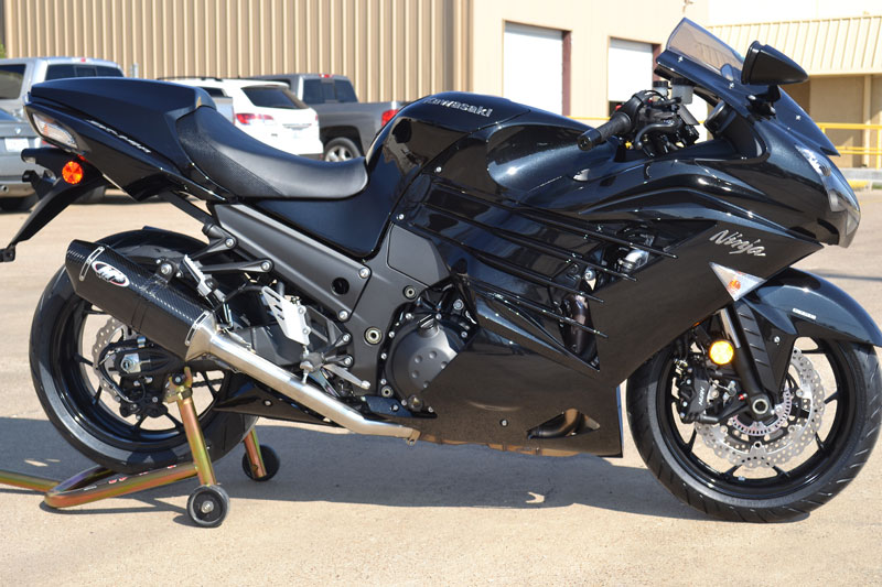 Drag MC36 Carbon Fiber Dual Slip On Exhaust - For 12-23 Kawasaki ZX14R - Click Image to Close