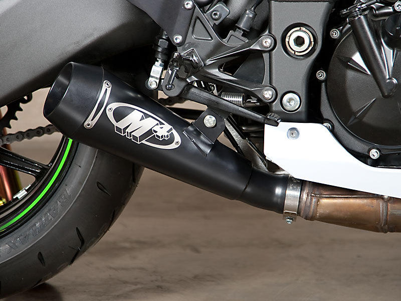 Black GP Slip On Exhaust - For 08-10 Kawasaki ZX10R - Click Image to Close