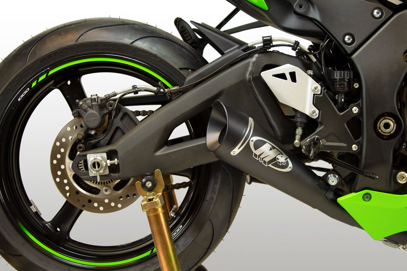 Black GP19 Stainless Steel Full Exhaust - For 16-20 Kawasaki ZX10R - Click Image to Close