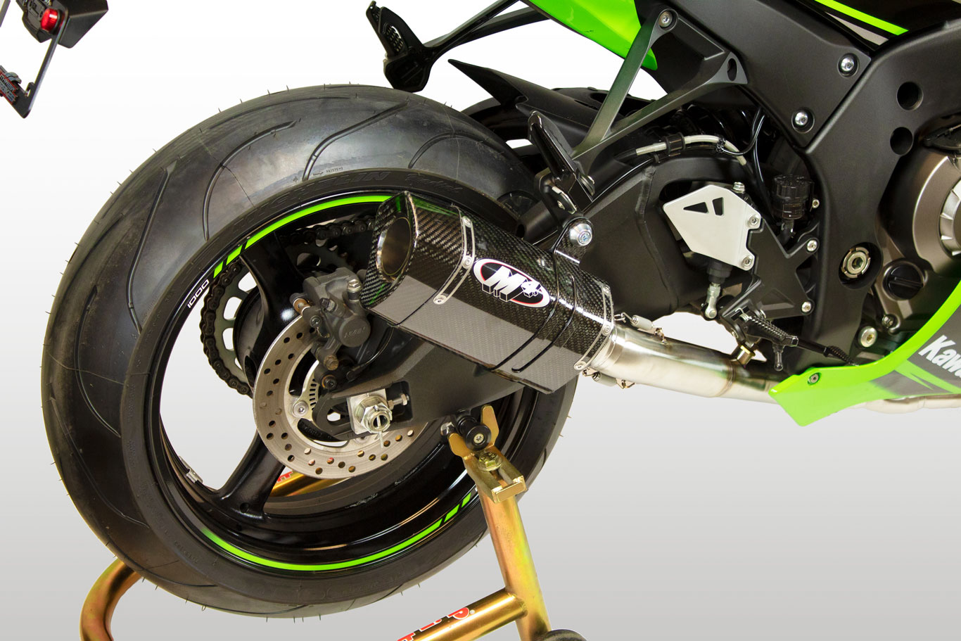 Carbon Fiber Tech1 Titanium Full Exhaust - For 16-24 Kawasaki ZX10R - Click Image to Close