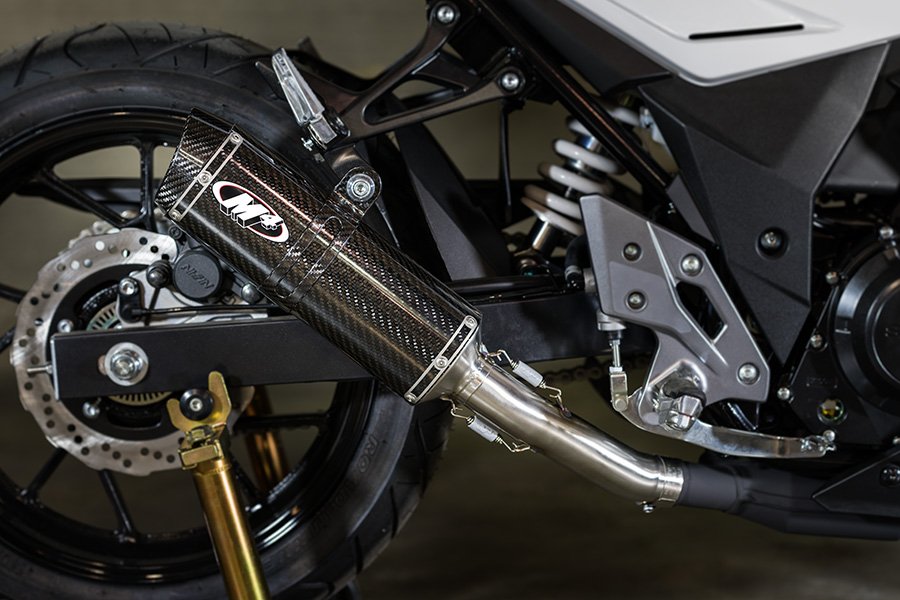 X96 Carbon Fiber Slip On Exhaust - For 18-21 Suzuki GSX250R - Click Image to Close