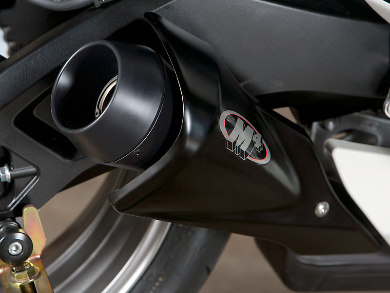 Black GP Slip On Exhaust - For 11-24 Suzuki GSXR600/750 - Click Image to Close