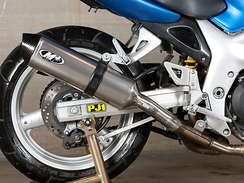 Titanium Slip On Exhaust - For 99-02 Suzuki SV650 - Click Image to Close