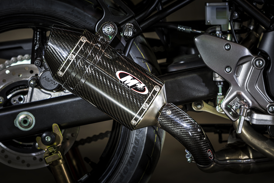 Carbon Fiber Slip On Exhaust - For 17-22 Suzuki SV650 - Click Image to Close