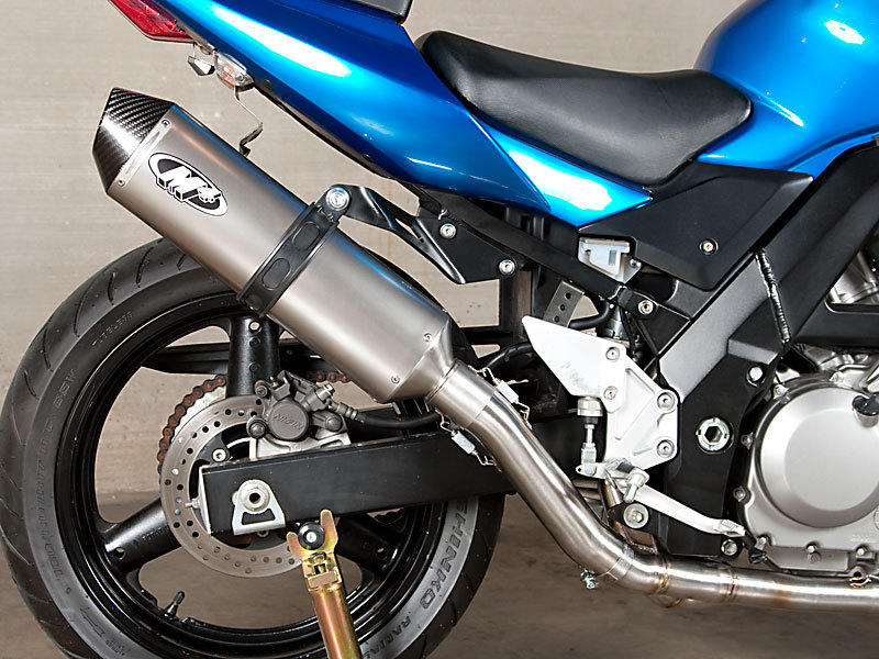 Race Mount Titanium Full Exhaust w/ Stainless Tubing - For 2003 Suzuki SV650 - Click Image to Close