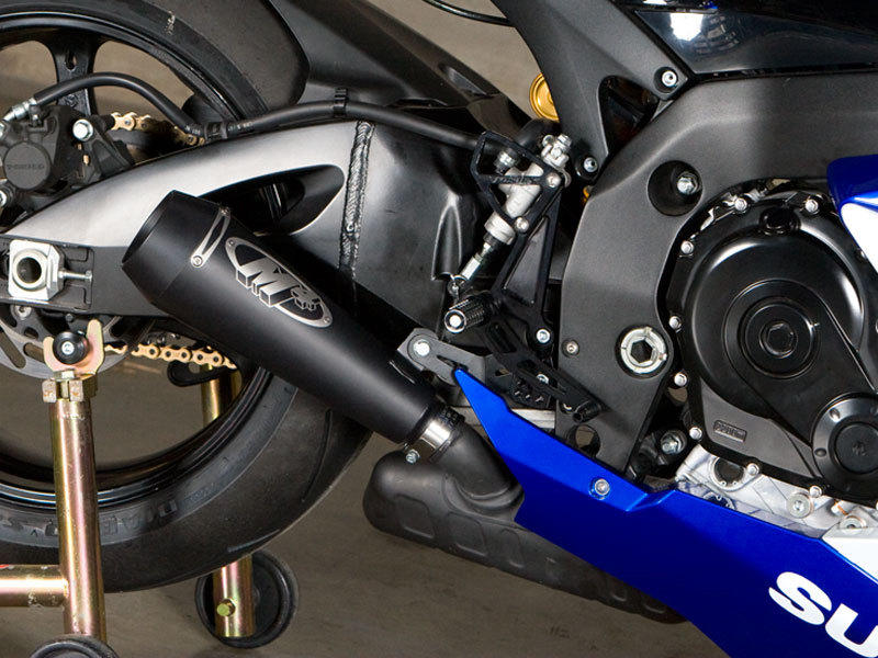 Black GP Slip On Exhaust - For 08-10 Suzuki GSXR600 GSXR750 - Click Image to Close