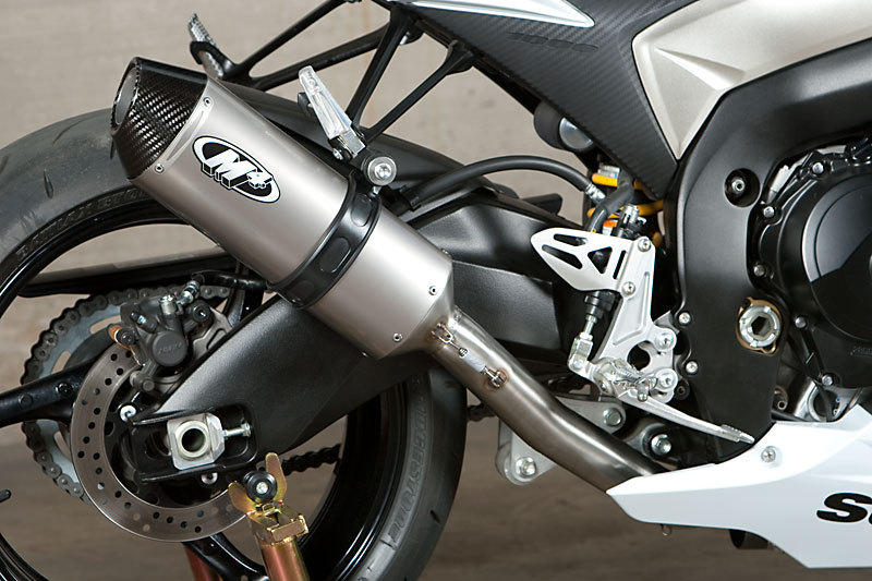 Titanium Full Exhaust W/ Stainless Tubing - For 09-11 Suzuki GSXR1000 - Click Image to Close