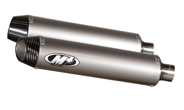 Titanium Dual Slip On Exhaust - For 09-14 Yamaha R1 - Click Image to Close