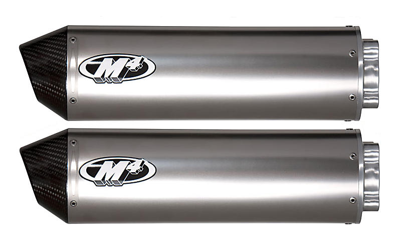 Titanium Dual Bolt On Exhaust Mufflers - For 99-03 Suzuki TL1000R - Click Image to Close