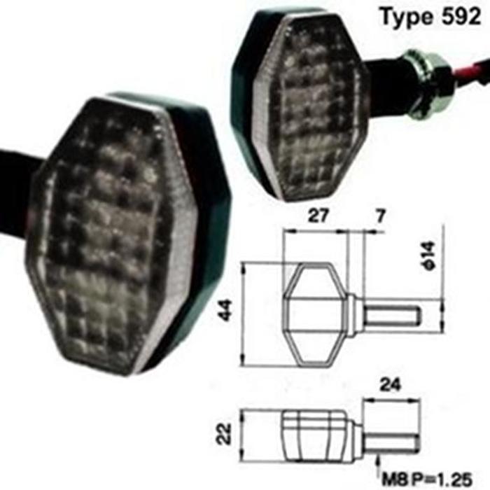 Smoke Lens L.E.D. Turn Signal - Type 592 DRC MotoLED Flasher or Marker Light - DRC MotoLED Signal / Marker Lights - Click Image to Close