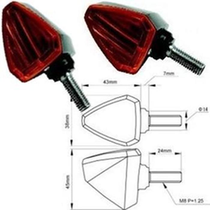 Amber Lens L.E.D. Turn Signal - Type 601 DRC MotoLED Flasher or Marker Light - Click Image to Close