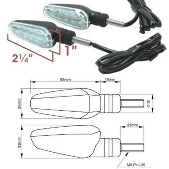 Clear Lens L.E.D. Turn Signal - Type 602 DRC MotoLED Flasher or Marker Light - DRC MotoLED Signal / Marker Lights - Click Image to Close