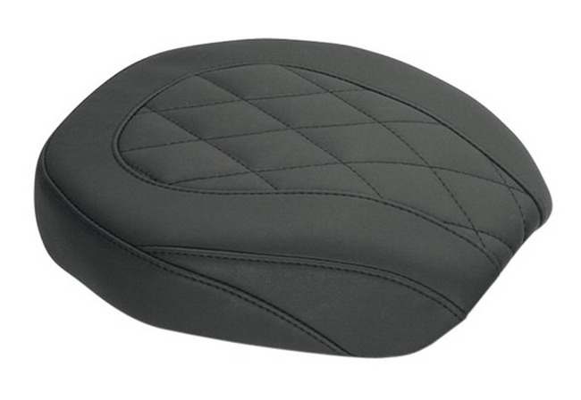 Tripper Diamond Wide Pillion Pad - Black - For 06-17 Harley Dyna - Click Image to Close