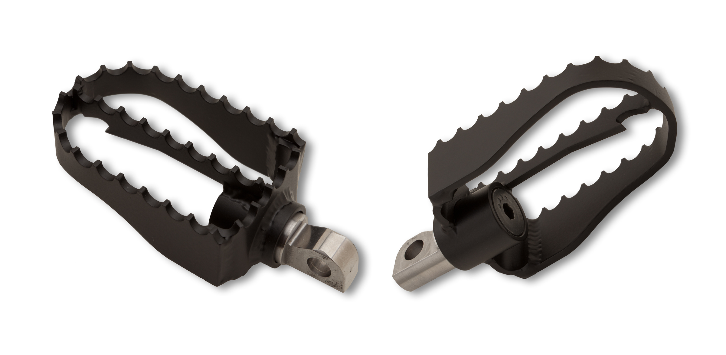 Black MX Style Foot Pegs - Harley - Click Image to Close