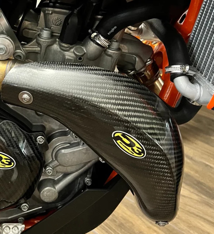 Carbon Fiber Header Heat Shield - For 2023 Husq/KTM - Click Image to Close