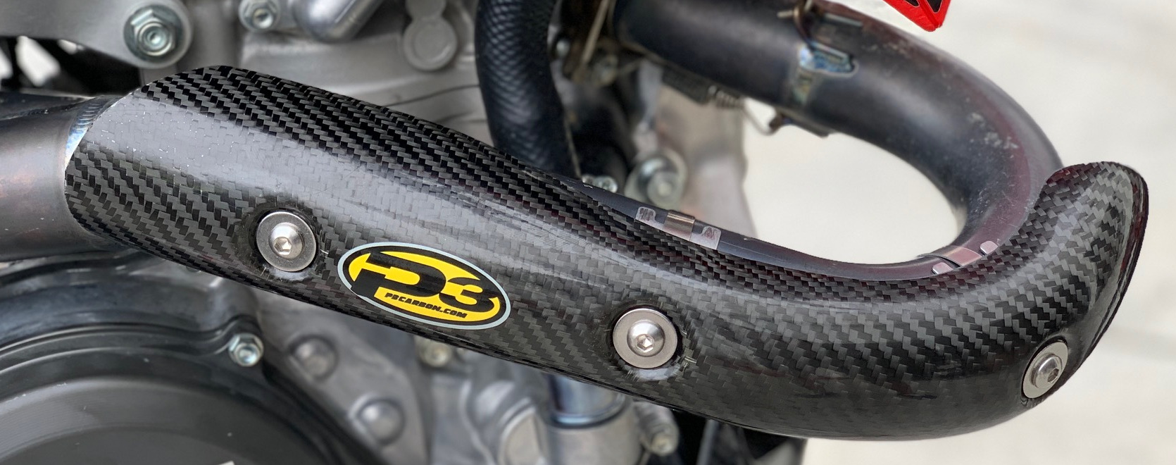 Carbon Fiber Header Heat Shield - For 17-18 Honda CRF450RX CRF450R - Click Image to Close