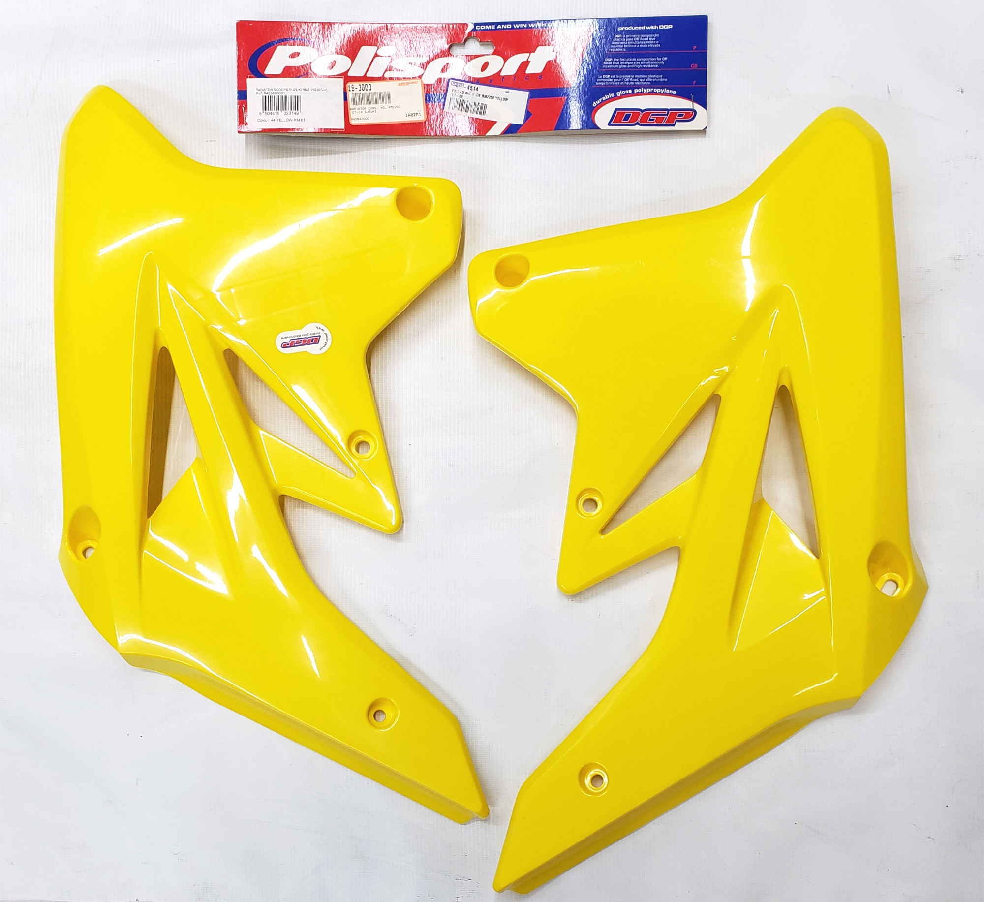 Radiator Shrouds - Yellow *SD* - For 07-09 Suzuki RMZ250 - Click Image to Close