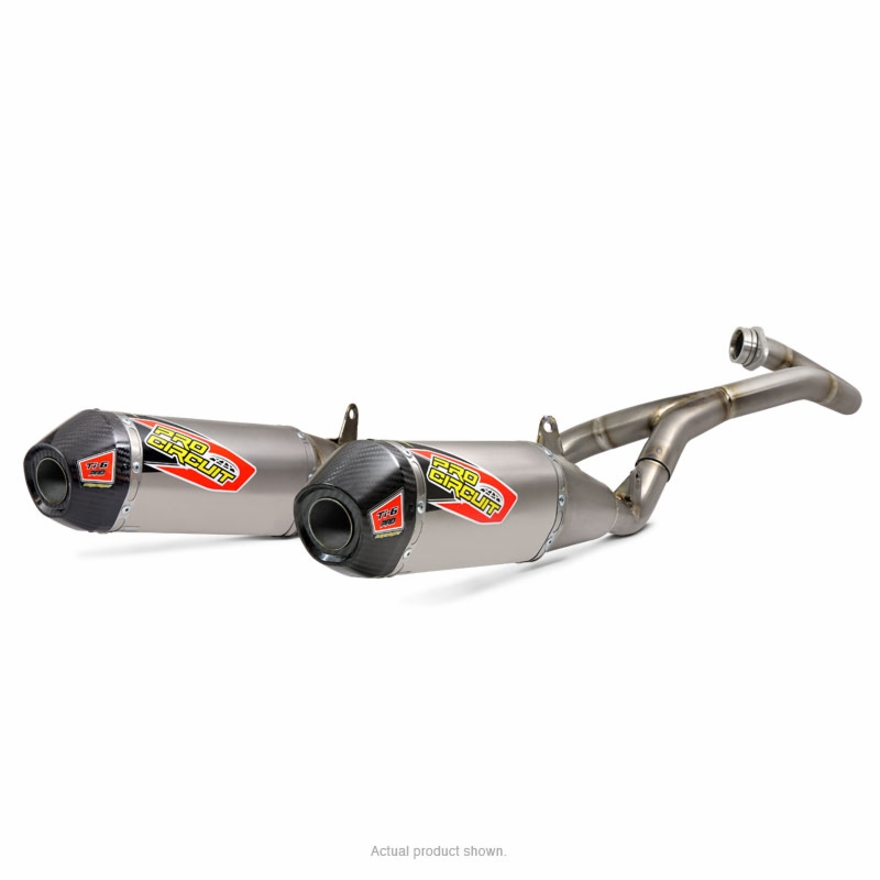 Ti-6 Pro Dual Titanium Full Exhaust w/ Carbon End Cap - For 17-18 CRF450R/RX - Click Image to Close