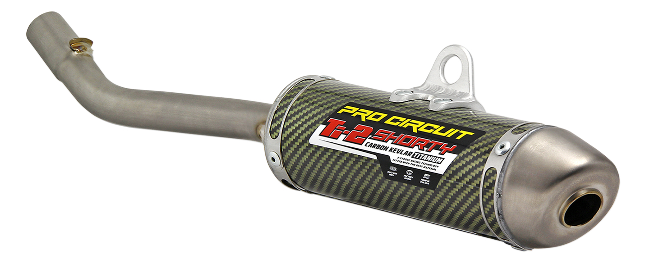 Ti-2 Shorty Carbon Slip On Exhaust Silencer - For 03-07 KX125 - Click Image to Close