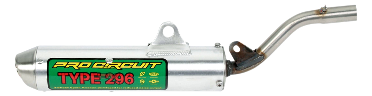 Type 296 Slip On Exhaust Silencer w/SA - KX 80/85/100 & 03-06 RM100 - Click Image to Close