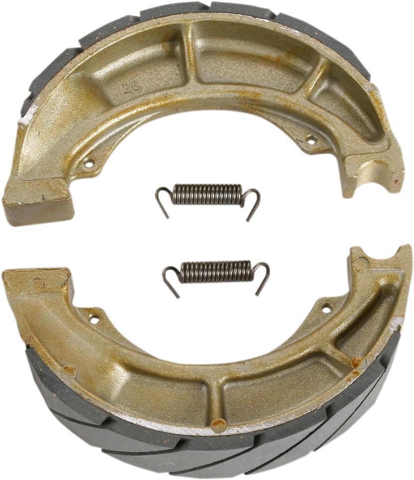 Grooved Organic Brake Shoes - For Rear On 02-14 LTF250 Ozark & 04-11 LTZ250 - Click Image to Close