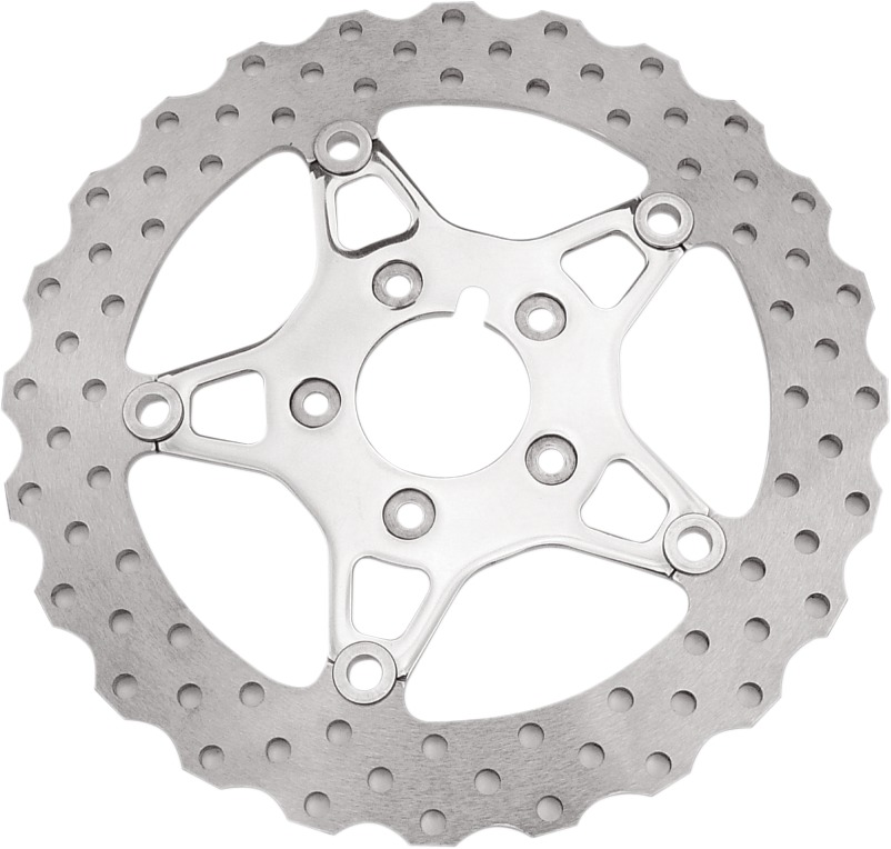 5 Button Contour Floating Brake Rotor - Polished Center - Click Image to Close