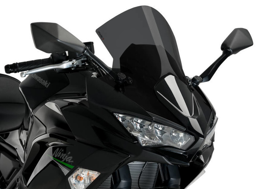 R-Racer Windscreen - Dark Smoke - For 20-21 Kawasaki Ninja 650 - Click Image to Close