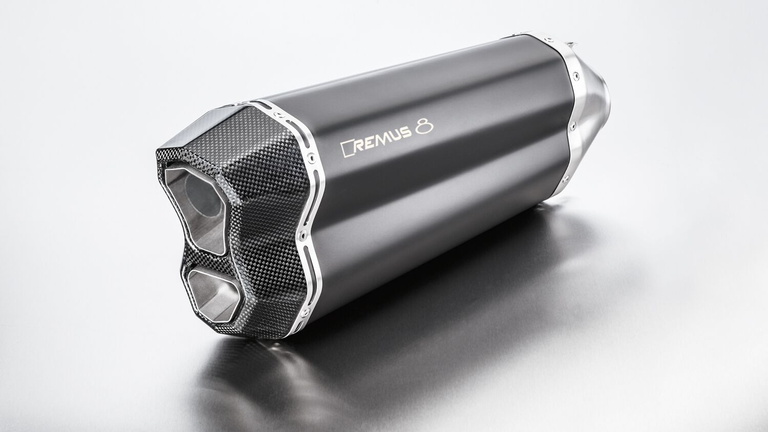 REMUS 8 Slip On Exhaust Stainless Steel - Black - BMW R1200GS/Adventure - Click Image to Close