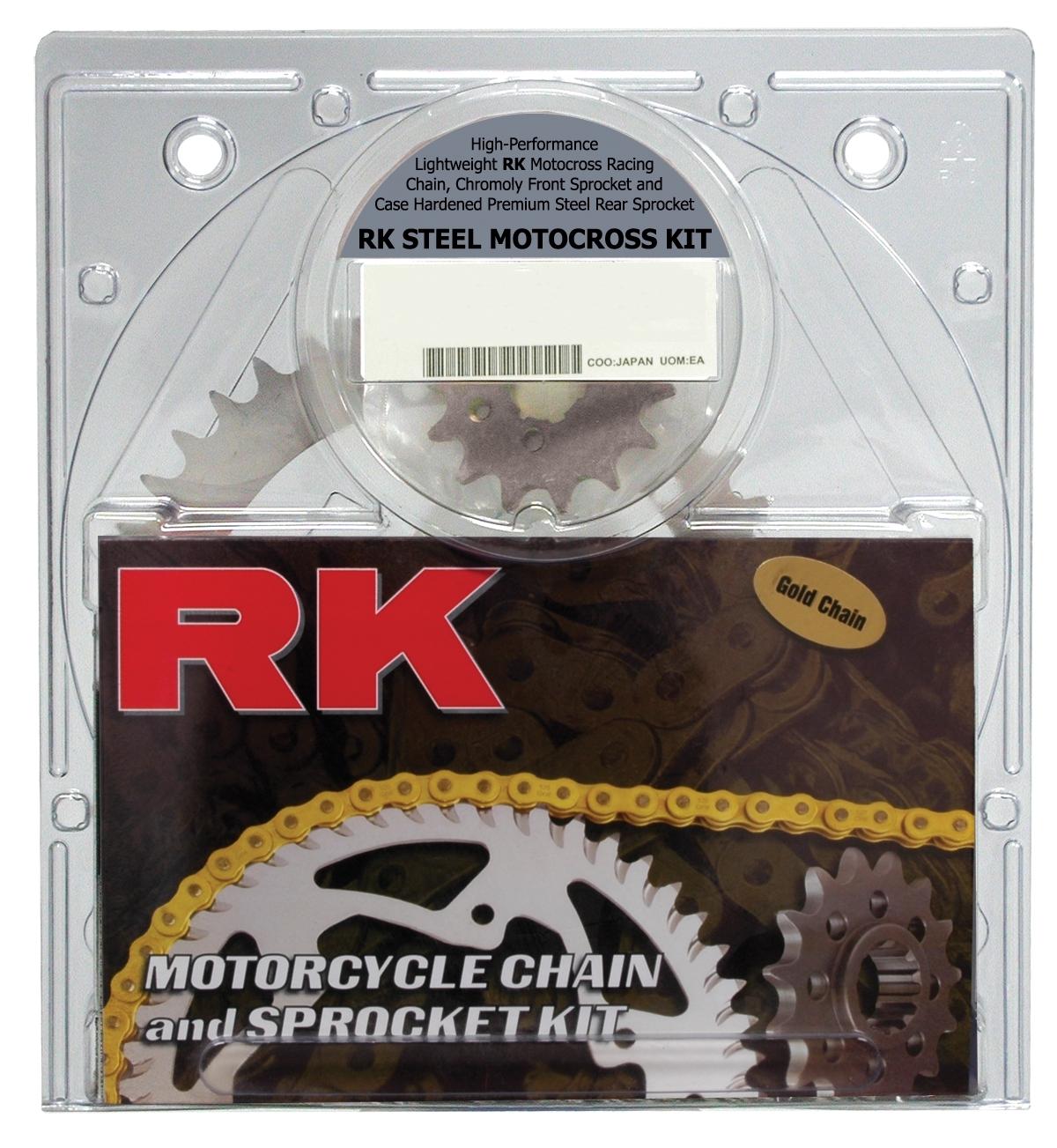 QA GB520EXW-116 Chain 14/51 Steel Sprocket Kit - RK Excel Chain & Sprocket Kit - Click Image to Close