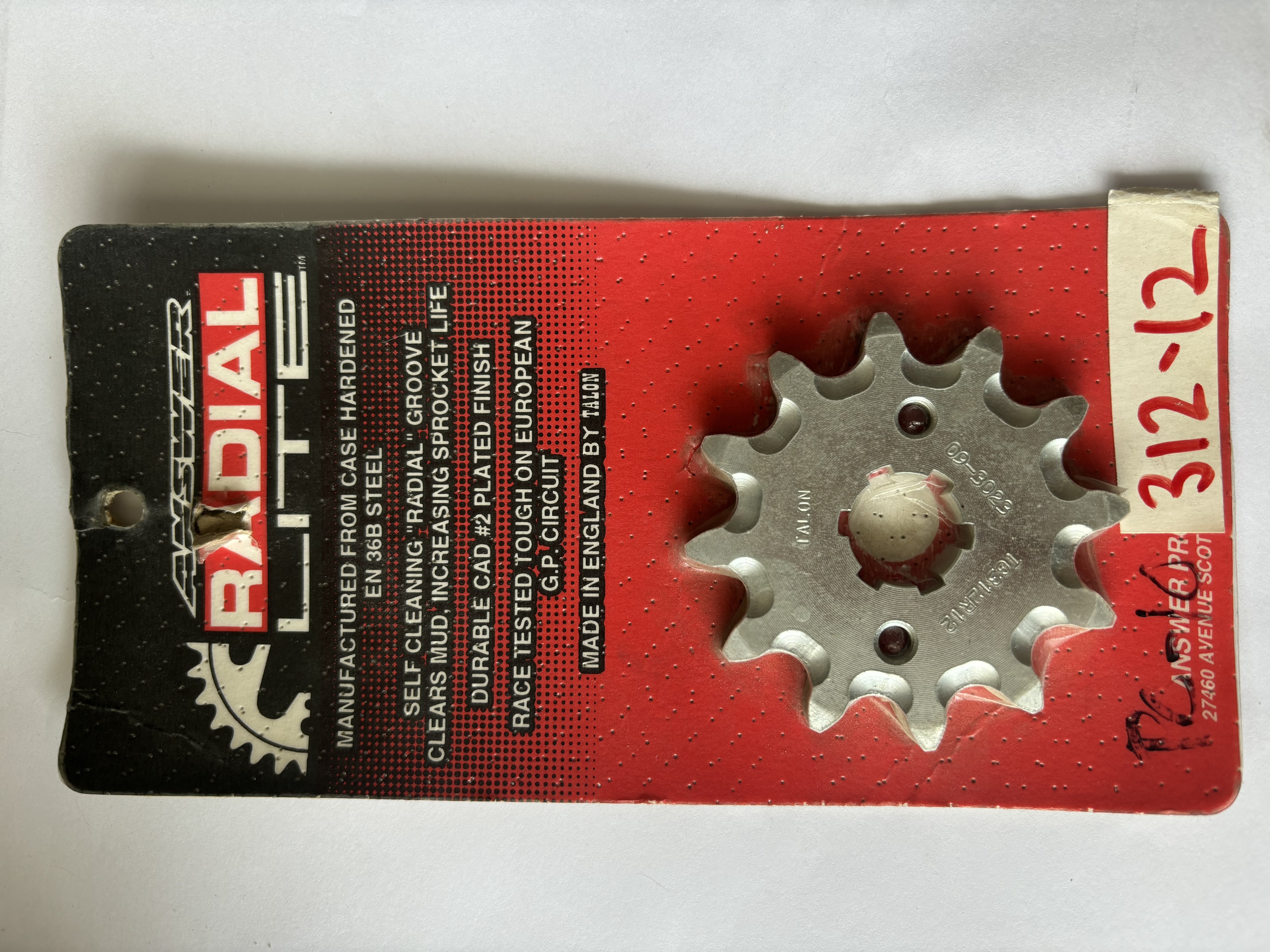 12t Front Counter Shaft Steel Sprocket - Click Image to Close