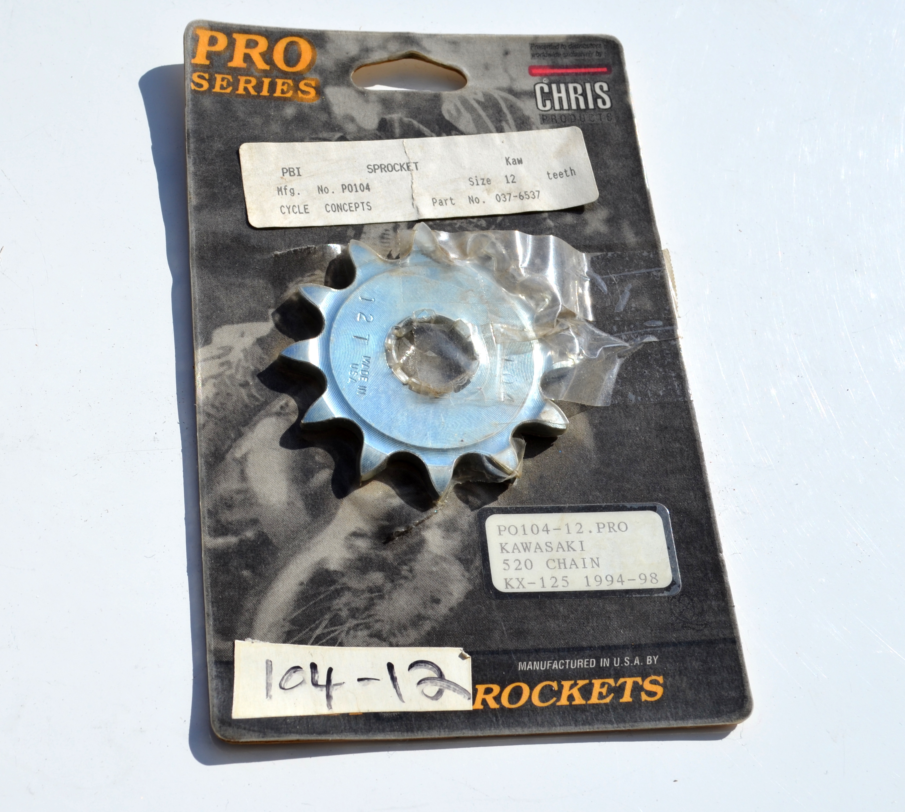 N.O.S. Front 12 Tooth Sprocket - For 94-98 Kawasaki KX125 - Click Image to Close