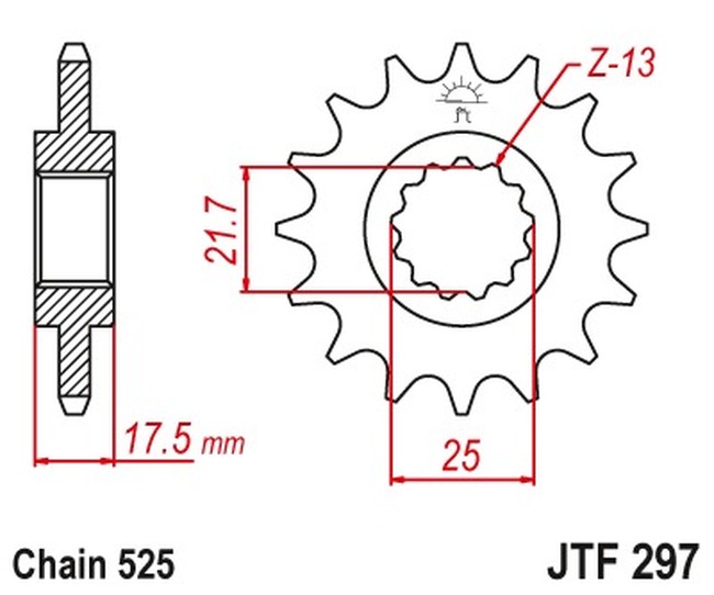 Steel Front Sprocket w/ Rubber Damper - 15 Teeth - New JT! - Click Image to Close