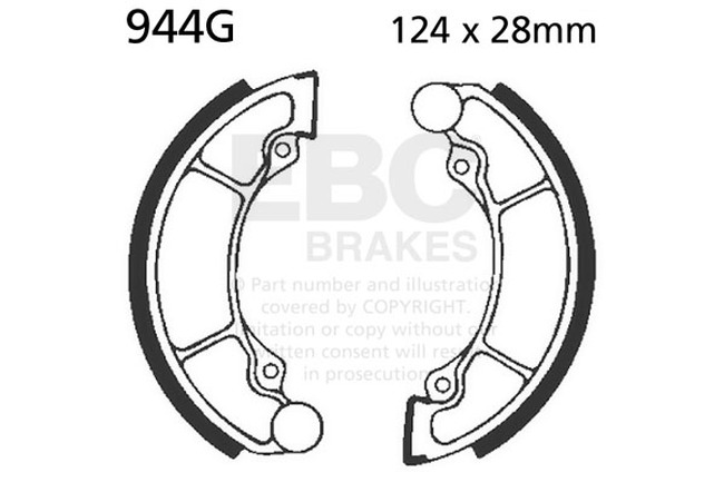 Grooved Organic Brake Shoes - Click Image to Close