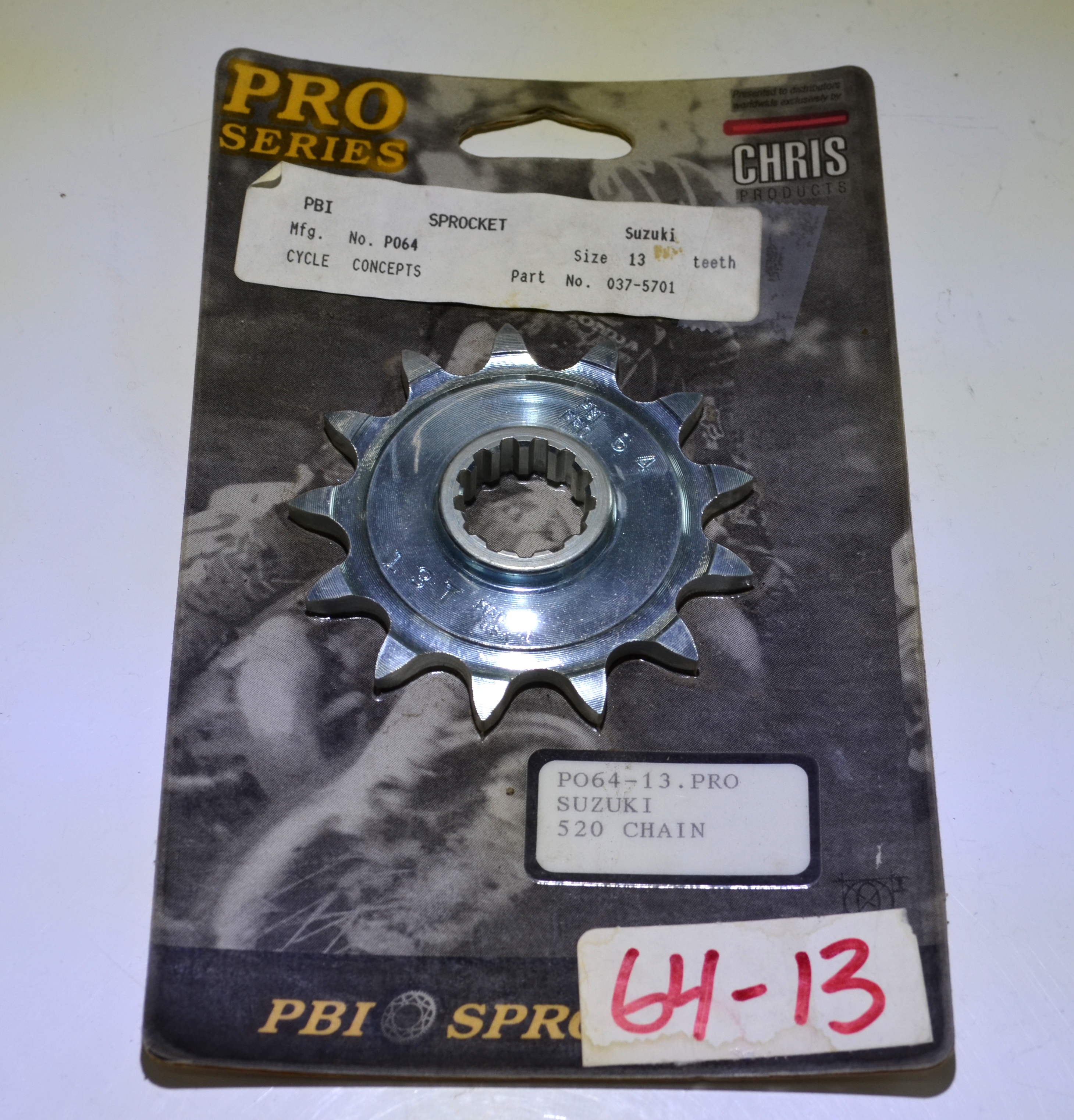 PBI FR 13 Steel Tooth Sprocket, MPN 64-13 -Suzuki- 520 Chain - Click Image to Close