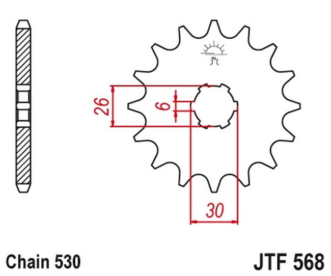 Steel Front Countershaft Sprocket - 17 Teeth - New JT! - Click Image to Close