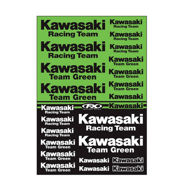 Universal Graphic Kits - Kaw Racing Sticker Sheet - Click Image to Close