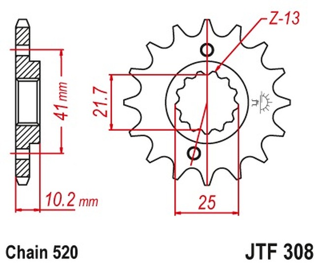 Steel Front Sprocket w/ Rubber Damper - 14 Teeth - New JT! - Click Image to Close