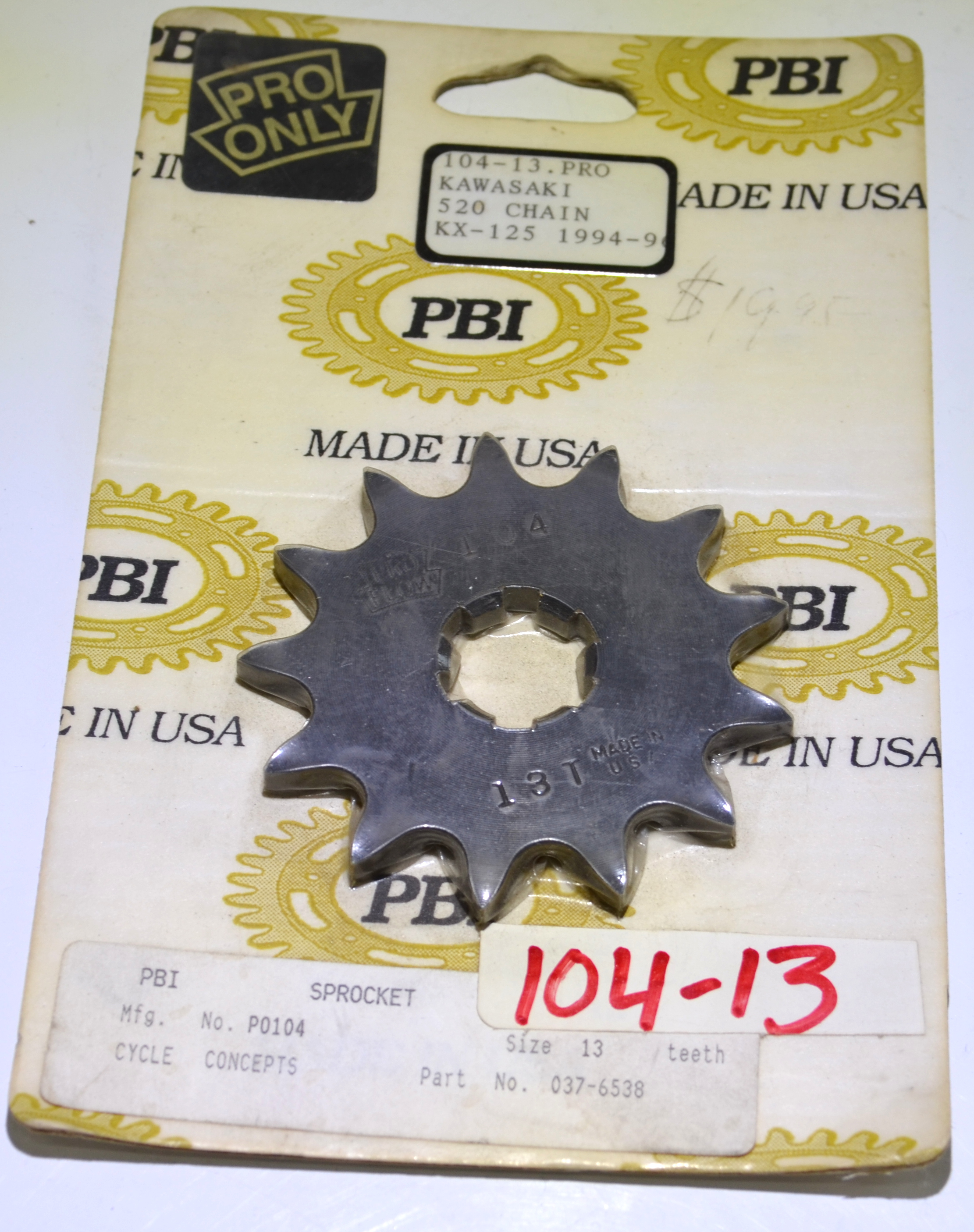 N.O.S. 13 Tooth Steel Front Countershaft Sprocket - Click Image to Close