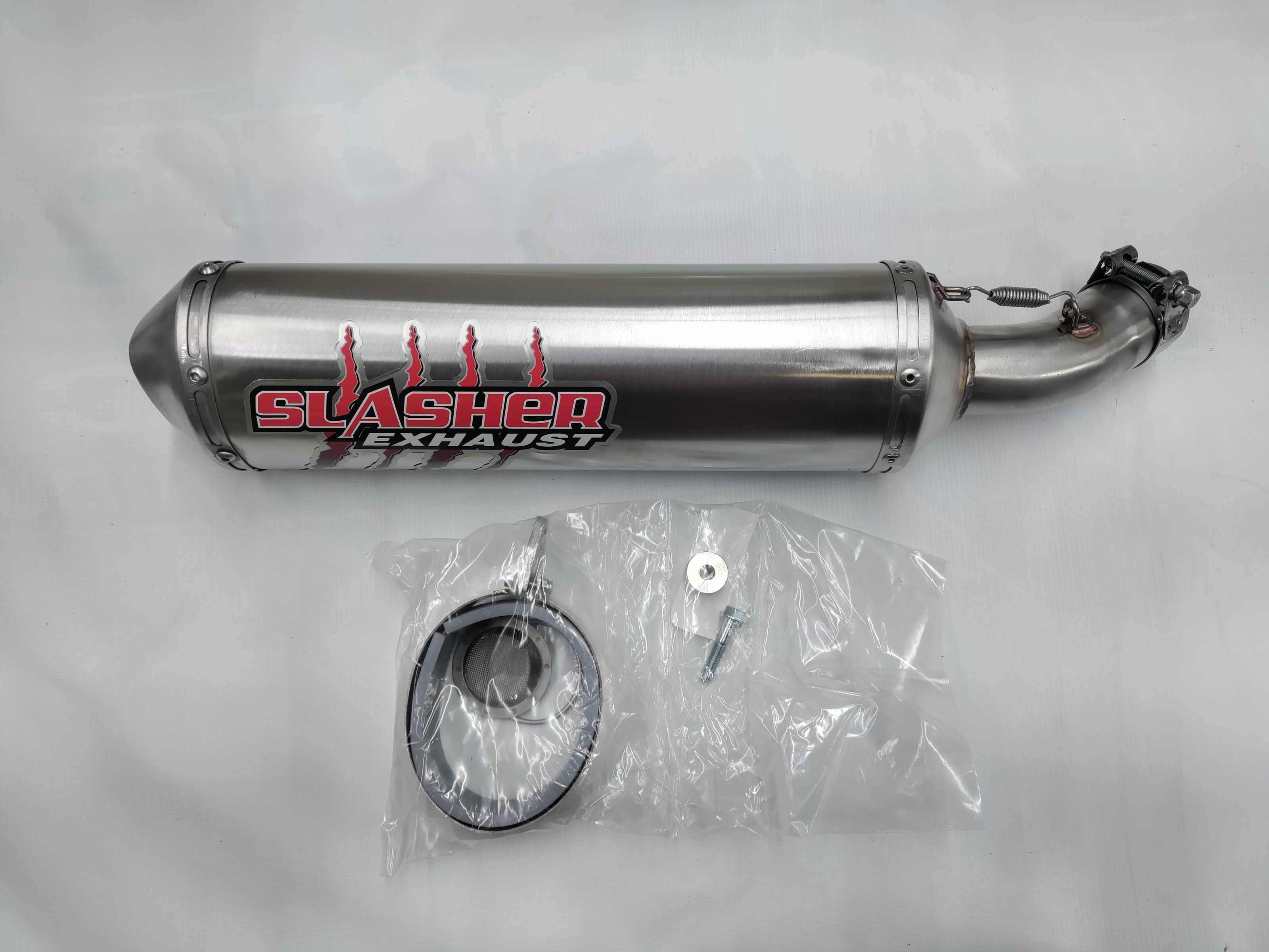 Stainless Slip On Exhaust Muffler w/SA - For 10-13 Yamaha YZ450F - Click Image to Close