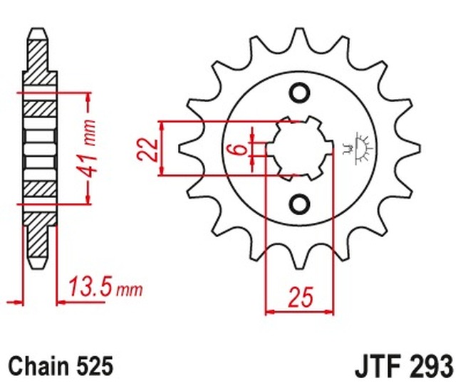 Steel Front Countershaft Sprocket - 16 Teeth - New JT! - Click Image to Close