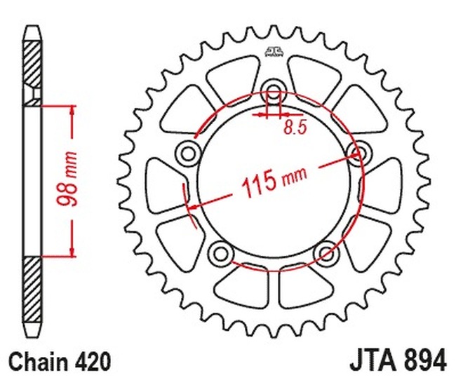 Black Aluminum Rear Sprocket - 50 Teeth 420 Pitch - Click Image to Close