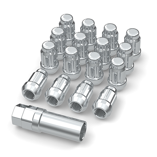 Bullite Wheels Lug Nut Set w/ key Chrome 12x1.25 (16PCS) - Lug nut set with key 12x1.25 - Click Image to Close