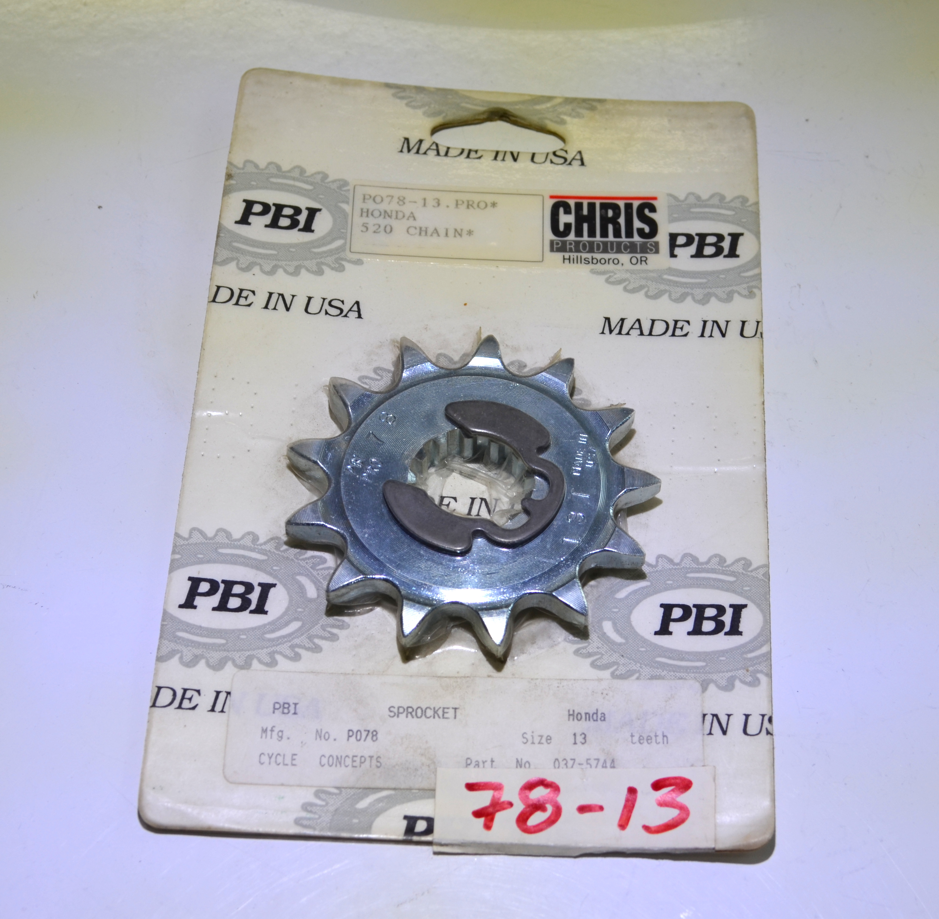 13 TOOTH STEEL FRONT SPROCKET/ Honda 520 Chain - Click Image to Close