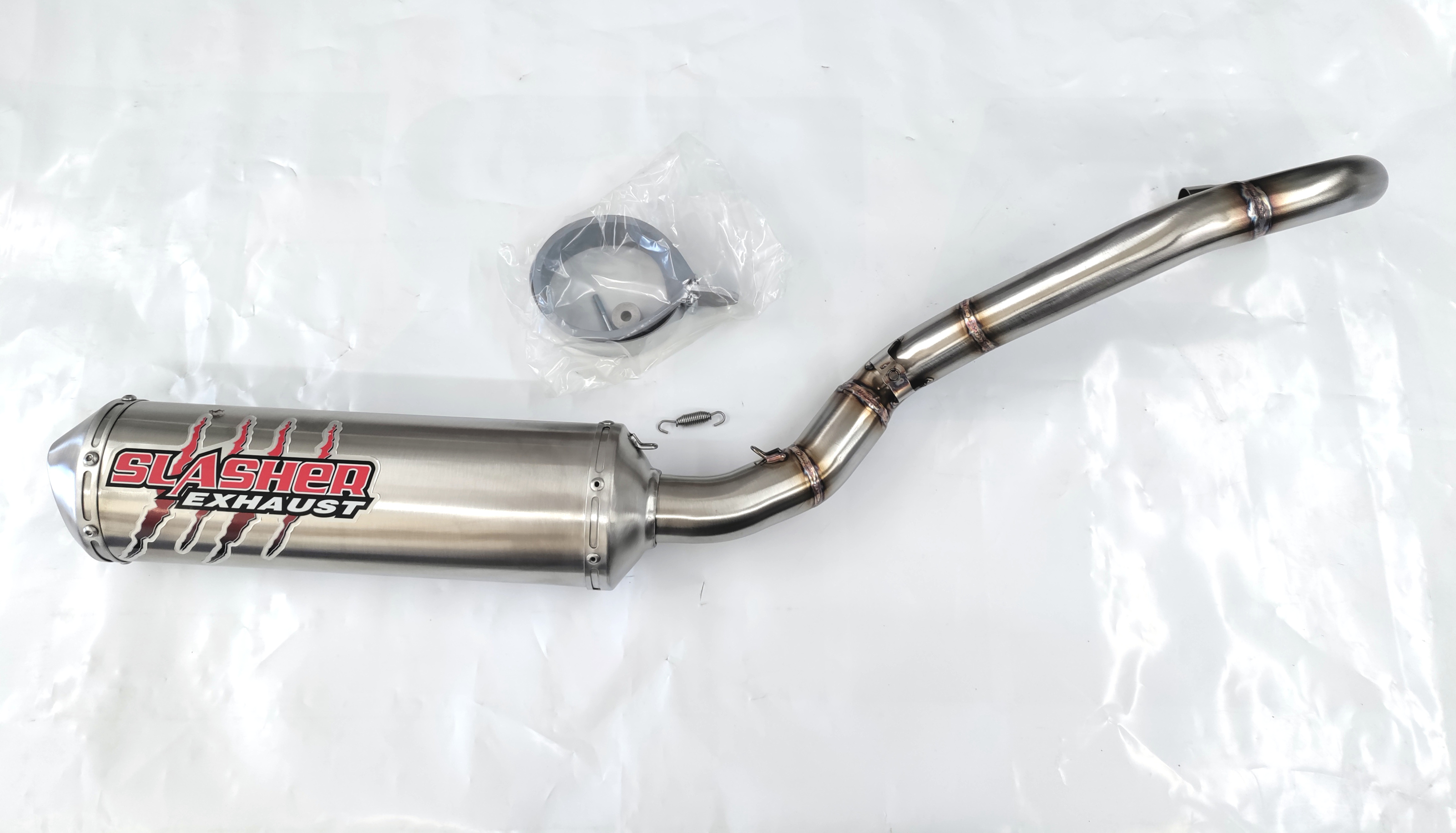 Stainless Full Motorcycle Exhaust w/ Spark Arrestor - For 11-12 KTM 350SXF - Click Image to Close