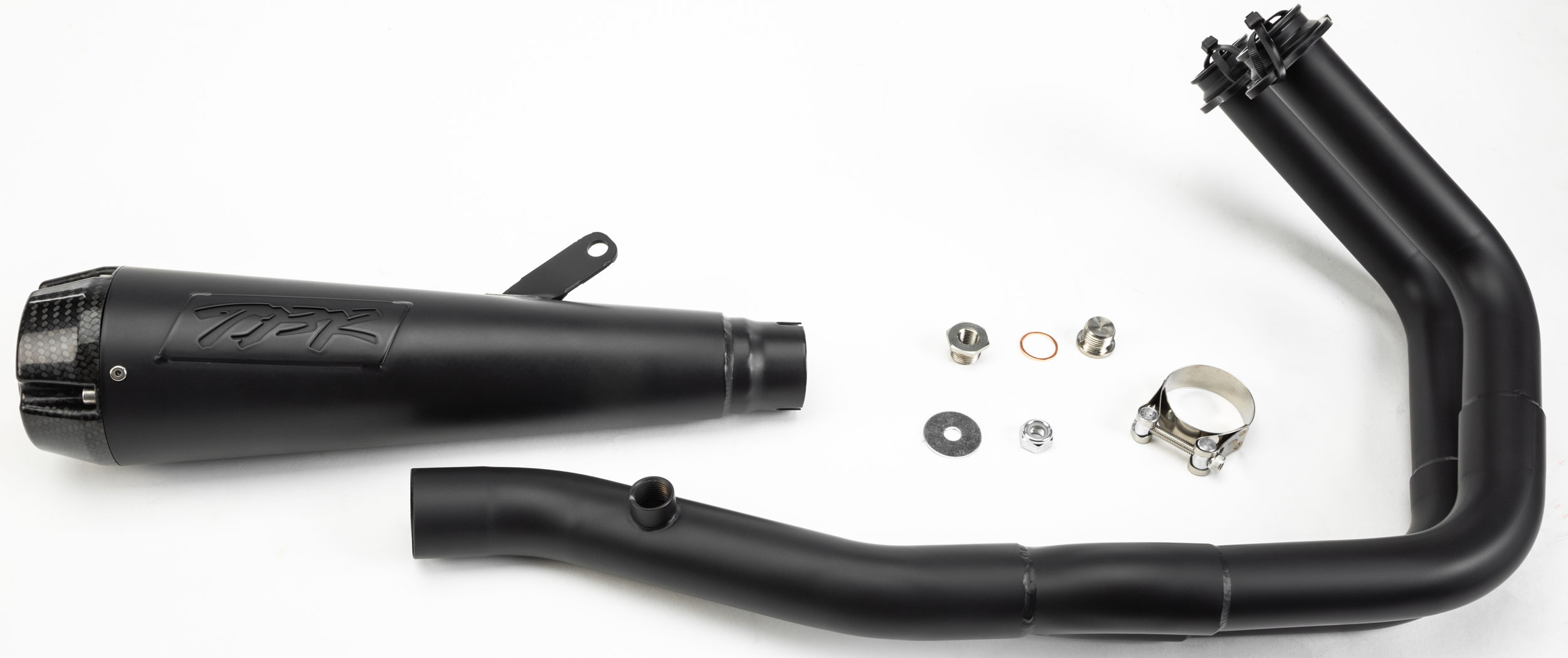 Comp Series 2-1 Black & Carbon Fiber Full Exhaust - For 15-21 Kawasaki Vulcan S - Click Image to Close